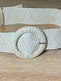 Ceinture élastique raphia beige avec boucle rond